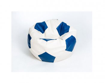 Кресло-мешок Мяч большой Экокожа бело-синее в Надыме - nadym.mebel-74.com | фото