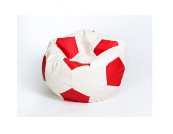 Кресло-мешок Мяч большой Экокожа бело-красное в Надыме - nadym.mebel-74.com | фото