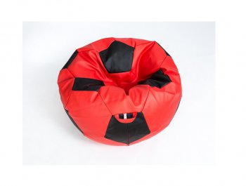 Кресло-мешок Мяч большой Экокожа красно-черное в Надыме - nadym.mebel-74.com | фото