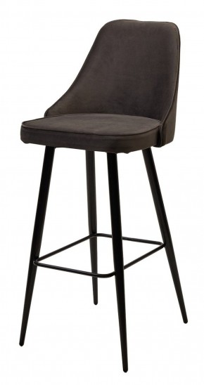 Барный стул NEPAL-BAR ГРАФИТ #14, велюр/ черный каркас (H=78cm) М-City в Надыме - nadym.mebel-74.com | фото
