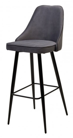 Барный стул NEPAL-BAR СЕРЫЙ #27, велюр/ черный каркас (H=78cm) М-City в Надыме - nadym.mebel-74.com | фото