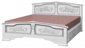 ЕЛЕНА Кровать из массива 1400 (Белый жемчуг) с 2-мя ящиками в Надыме - nadym.mebel-74.com | фото