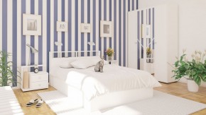 Камелия Кровать 1400, цвет белый, ШхГхВ 143,5х217х78,2 см., сп.м. 1400х2000 мм., без матраса, основание есть в Надыме - nadym.mebel-74.com | фото