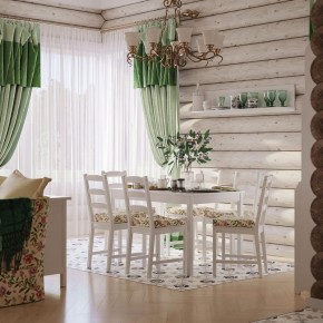 Комлект Вествик обеденный стол и четыре стула, массив сосны, цвет белый в Надыме - nadym.mebel-74.com | фото