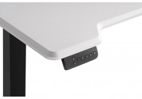Компьютерный стол Маркос с механизмом подъема 120х75х75 белая шагрень / черный в Надыме - nadym.mebel-74.com | фото