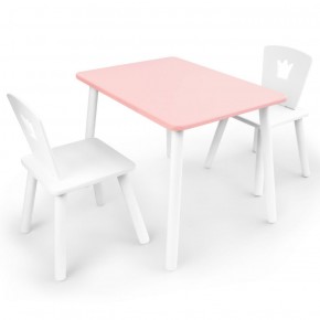 Комплект детской мебели стол и два стула Корона  (Розовый/Белый/Белый) в Надыме - nadym.mebel-74.com | фото
