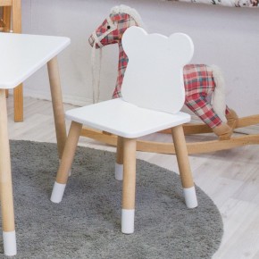 Комплект детской мебели стол и два стула Мишутка (Белый/Белый/Береза) в Надыме - nadym.mebel-74.com | фото