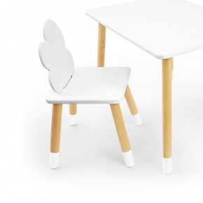 Комплект детской мебели стол и два стула Облачко (Белый/Белый/Береза) в Надыме - nadym.mebel-74.com | фото