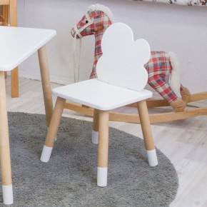 Комплект детской мебели стол и два стула Облачко (Белый/Белый/Береза) в Надыме - nadym.mebel-74.com | фото