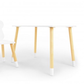 Комплект детской мебели стол и стул Корона (Белый/Белый/Береза) в Надыме - nadym.mebel-74.com | фото