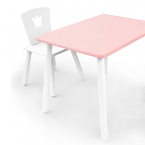 Комплект детской мебели стол и стул Корона (Розовый/Белый/Белый) в Надыме - nadym.mebel-74.com | фото