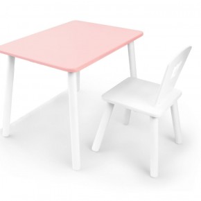 Комплект детской мебели стол и стул Корона (Розовый/Белый/Белый) в Надыме - nadym.mebel-74.com | фото