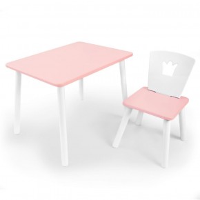 Комплект детской мебели стол и стул Корона (Розовый/Розовый/Белый) в Надыме - nadym.mebel-74.com | фото