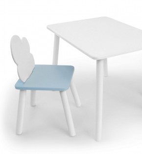 Комплект детской мебели стол и стул Облачко (Белый/Голубой/Белый) в Надыме - nadym.mebel-74.com | фото