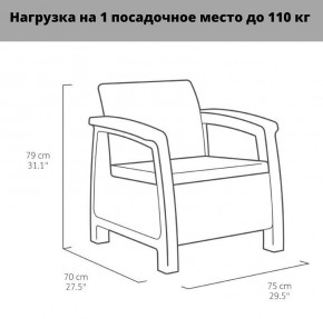 Комплект мебели Корфу Рест (Corfu Rest - without table) графит в Надыме - nadym.mebel-74.com | фото