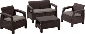 Комплект мебели Корфу сет (Corfu set) коричневый - серо-бежевый * в Надыме - nadym.mebel-74.com | фото