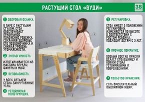 Комплект растущий стол и стул с чехлом 38 попугаев «Вуди» (Белый, Белый, Беж) в Надыме - nadym.mebel-74.com | фото