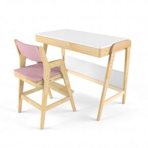 Комплект растущий стол и стул с чехлом 38 попугаев «Вуди» (Белый, Береза, Розовый) в Надыме - nadym.mebel-74.com | фото