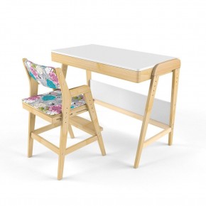 Комплект растущий стол и стул с чехлом 38 попугаев «Вуди» (Белый, Без покрытия, Мечта) в Надыме - nadym.mebel-74.com | фото