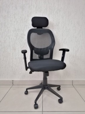Кресло Barneo K-128 для персонала (черная ткань черная сетка) в Надыме - nadym.mebel-74.com | фото
