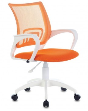 Кресло BRABIX "Fly MG-396W", пластик белый, сетка, оранжевое, 532401, MG-396W_532401 в Надыме - nadym.mebel-74.com | фото