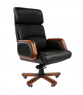 Кресло для руководителя CHAIRMAN 417 (Натуральная кожа) Черное в Надыме - nadym.mebel-74.com | фото