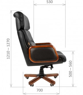 Кресло для руководителя CHAIRMAN 417 (Натуральная кожа) Черное в Надыме - nadym.mebel-74.com | фото