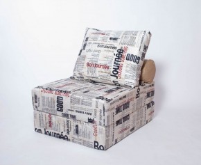Кресло-кровать-пуф бескаркасное Прайм (Газета) в Надыме - nadym.mebel-74.com | фото