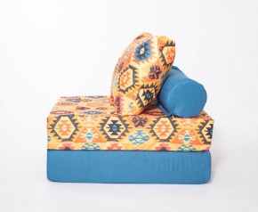 Кресло-кровать-пуф бескаркасное Прайм (мехико желтый-морская волна) в Надыме - nadym.mebel-74.com | фото