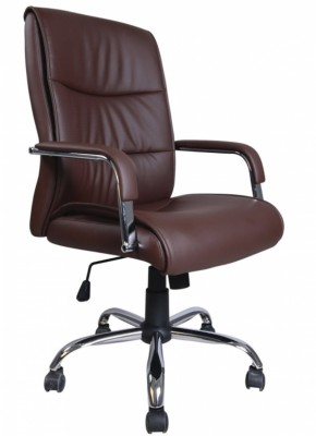 Кресло офисное BRABIX "Space EX-508" (экокожа, хром, коричневое) 531164 в Надыме - nadym.mebel-74.com | фото