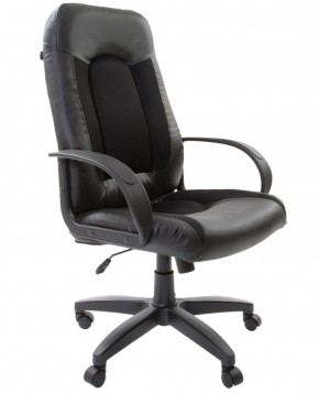 Кресло офисное BRABIX "Strike EX-525" (экокожа черная, ткань черная) 531381 в Надыме - nadym.mebel-74.com | фото