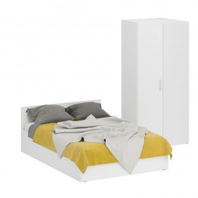 Кровать 1400 + Шкаф угловой Стандарт, цвет белый, ШхГхВ 143,5х203,5х70 + 81,2х81,2х200см., сп.м. 1400х2000 мм., без матраса, основание есть в Надыме - nadym.mebel-74.com | фото