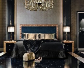 Кровать 2-х спальная (1,6 м) Тиффани Premium черная/золото с мягким элементом (Антрацит) с подъемным механизмомарт (ТФКР-3[3](П) в Надыме - nadym.mebel-74.com | фото