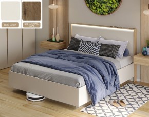 Кровать (Бело-серый U775 ST9/Дуб Галифакс Табак) 1400 в Надыме - nadym.mebel-74.com | фото