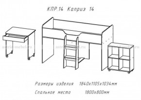 КАПРИЗ-14 Кровать 800 двухъярусная без рисунка в Надыме - nadym.mebel-74.com | фото