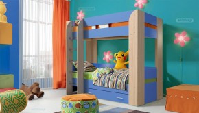Кровать детская 2-х ярусная Юниор-6 с ящиком ЛДСП (800*1900) в Надыме - nadym.mebel-74.com | фото