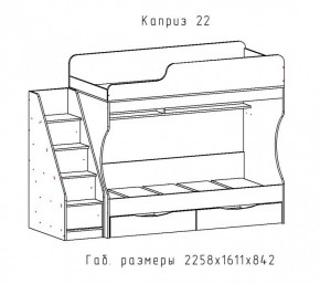 КАПРИЗ-22 Кровать двухъярусная 800 настил ЛДСП в Надыме - nadym.mebel-74.com | фото