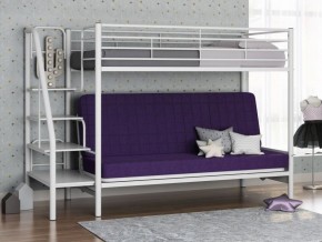 Кровать двухъярусная с диваном "Мадлен-3" (Белый/Фиолетовы) в Надыме - nadym.mebel-74.com | фото