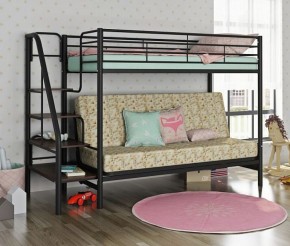 Кровать двухъярусная с диваном "Мадлен-3" (Черный/Серый) в Надыме - nadym.mebel-74.com | фото