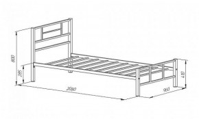 Кровать металлическая "Кадис 900х1900" Белый в Надыме - nadym.mebel-74.com | фото