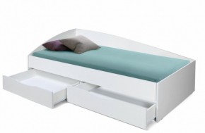 Кровать одинарная "Фея - 3" асимметричная 2000х900 (белая) в Надыме - nadym.mebel-74.com | фото