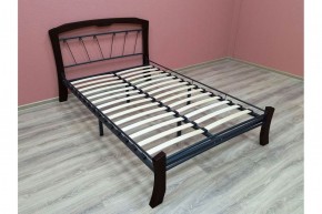 Кровать "Муза 4 Лайт" КМД9 Черная (1400*2000) (ножки-шоколад) с коваными изделиями в Надыме - nadym.mebel-74.com | фото