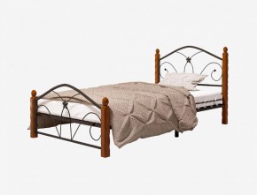Кровать "Селена 1" Черная (900*2000) (ножки-махагон) с коваными элементами в Надыме - nadym.mebel-74.com | фото