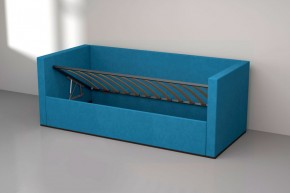 Кровать с ПМ (арт.030) (с/м 900*2000мм) (б/матр), ткань синяя в Надыме - nadym.mebel-74.com | фото