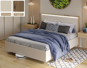 Кровать (Светло-серый U750 ST9/Дуб Галифакс Табак) 1600 в Надыме - nadym.mebel-74.com | фото