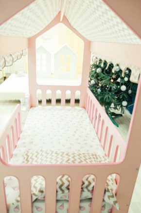 Кровать-домик без ящика 800*1600 (Розовый) в Надыме - nadym.mebel-74.com | фото