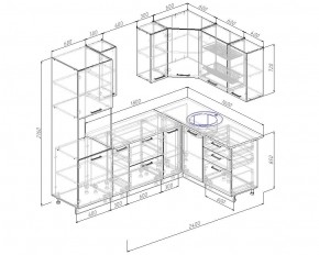 Кухонный гарнитур угловой Графика 2400х1600 (Стол. 38мм) в Надыме - nadym.mebel-74.com | фото