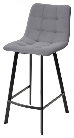 Полубарный стул CHILLI-QB SQUARE серый #27, велюр / черный каркас (H=66cm) М-City в Надыме - nadym.mebel-74.com | фото