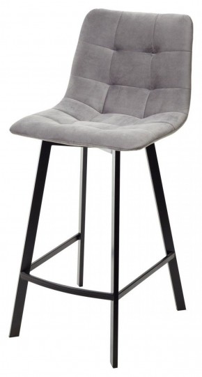 Полубарный стул CHILLI-QB SQUARE светло-серый #26, велюр / черный каркас (H=66cm) М-City в Надыме - nadym.mebel-74.com | фото