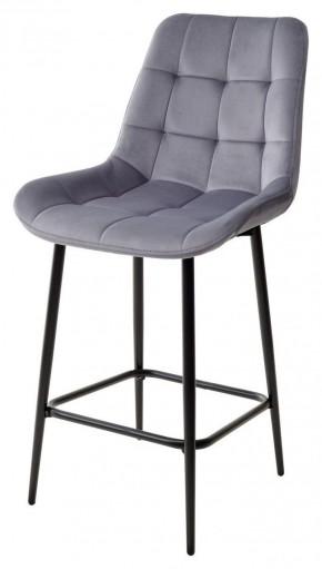 Полубарный стул ХОФМАН, цвет H-14 Серый, велюр / черный каркас H=63cm М-City в Надыме - nadym.mebel-74.com | фото